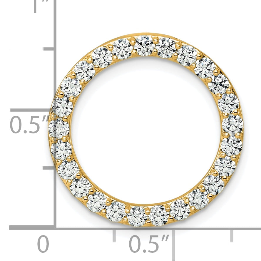 14k 1 1/2 carat Lab Grown Diamond VS+ F+ Complete Circle Chain Slide Pendant