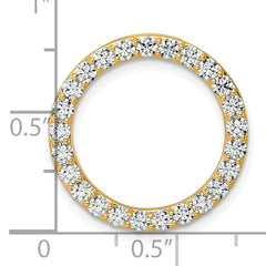 14k 1 1/2 carat Lab Grown Diamond VS+ F+ Complete Circle Chain Slide Pendant