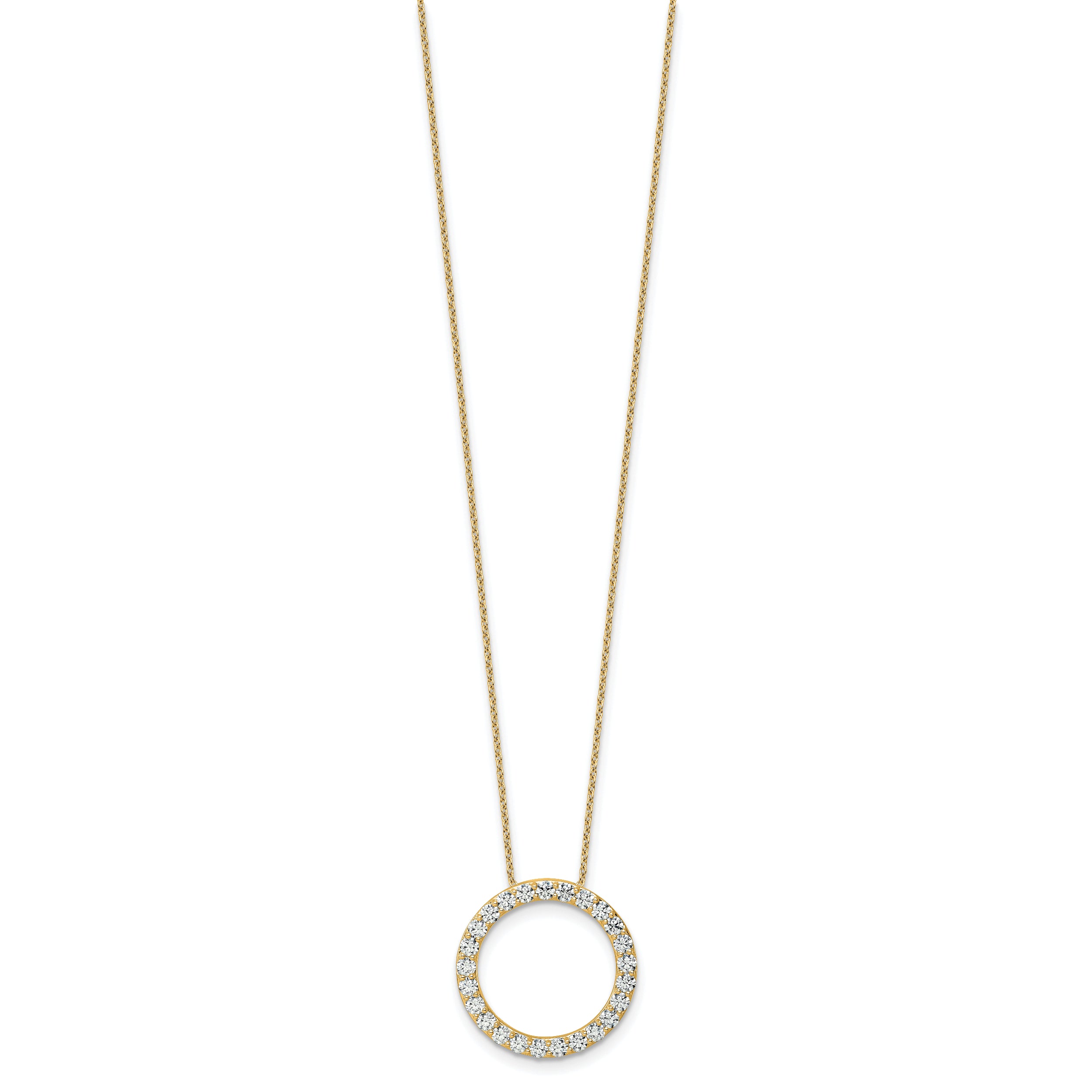 14k 1 1/2 carat Lab Grown Diamond VS+ F+ Complete 18 inch Circle Slide Necklace