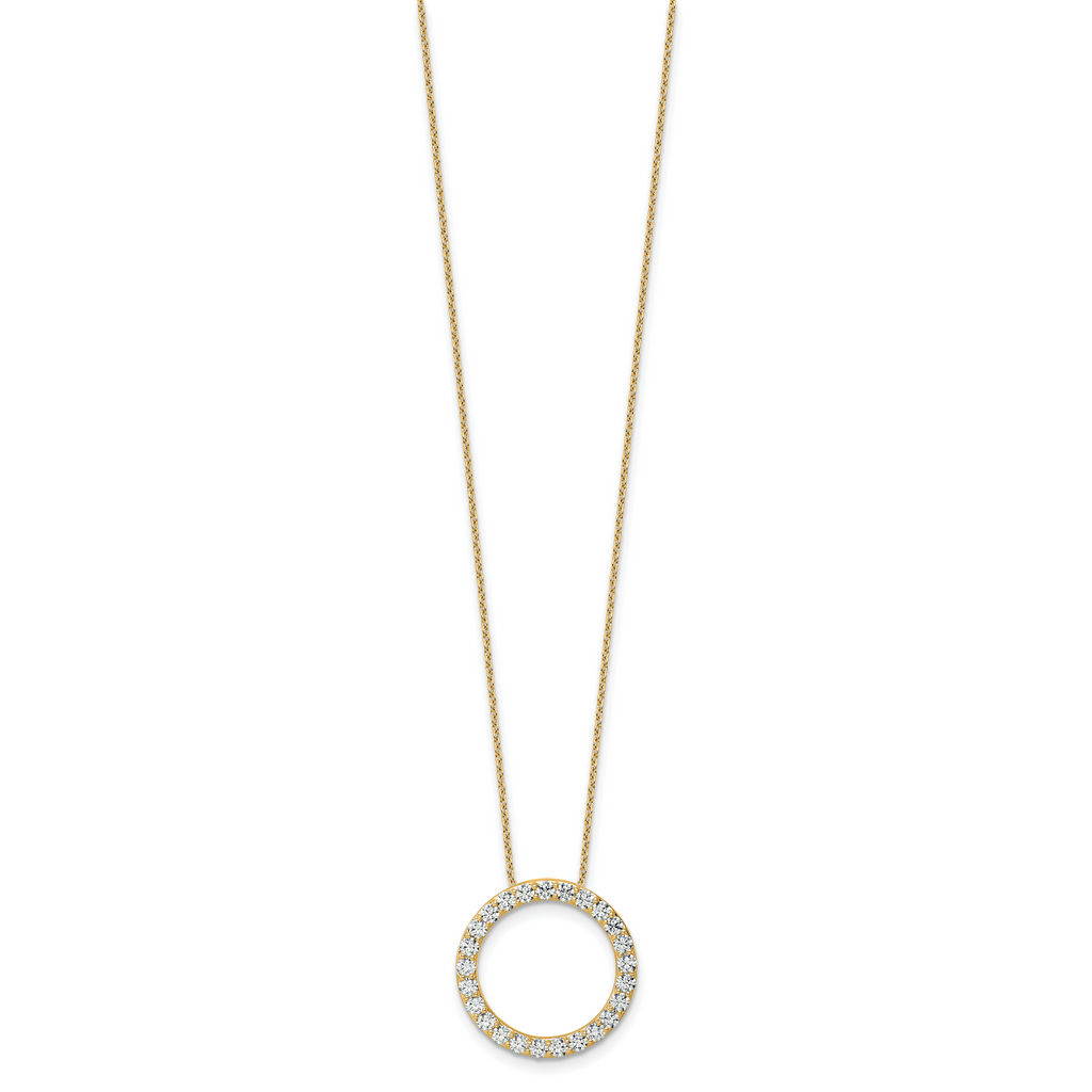 14k 1 1/2 carat Lab Grown Diamond VS+ F+ Complete 18 inch Circle Slide Necklace