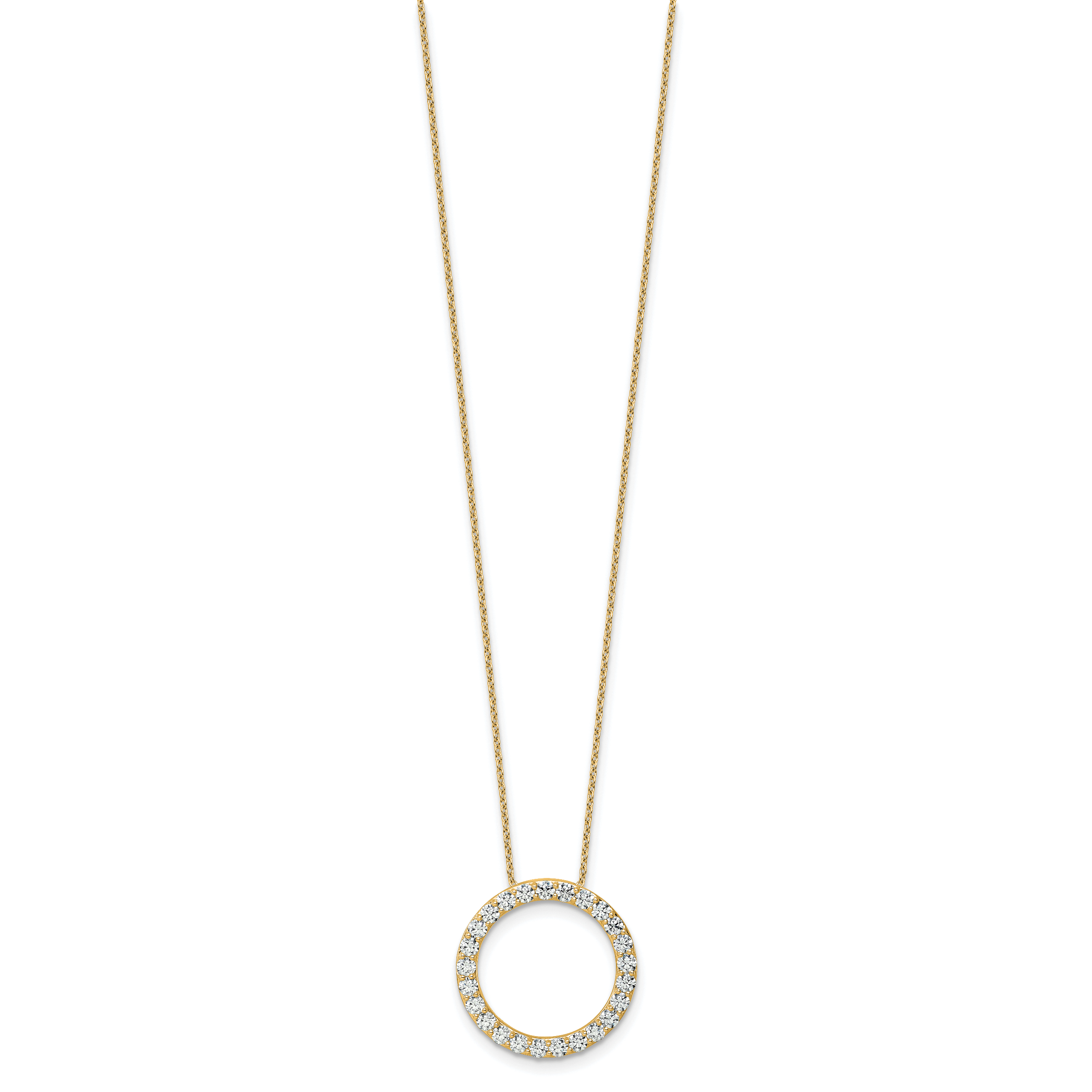 14k 1 1/2 carat Lab Grown Diamond VS+ F+ Complete 18 inch Circle Slide Necklace