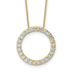 14k 1 1/2 carat Lab Grown Diamond VS/SI+ G+ Complete 18 inch Circle Slide Necklace