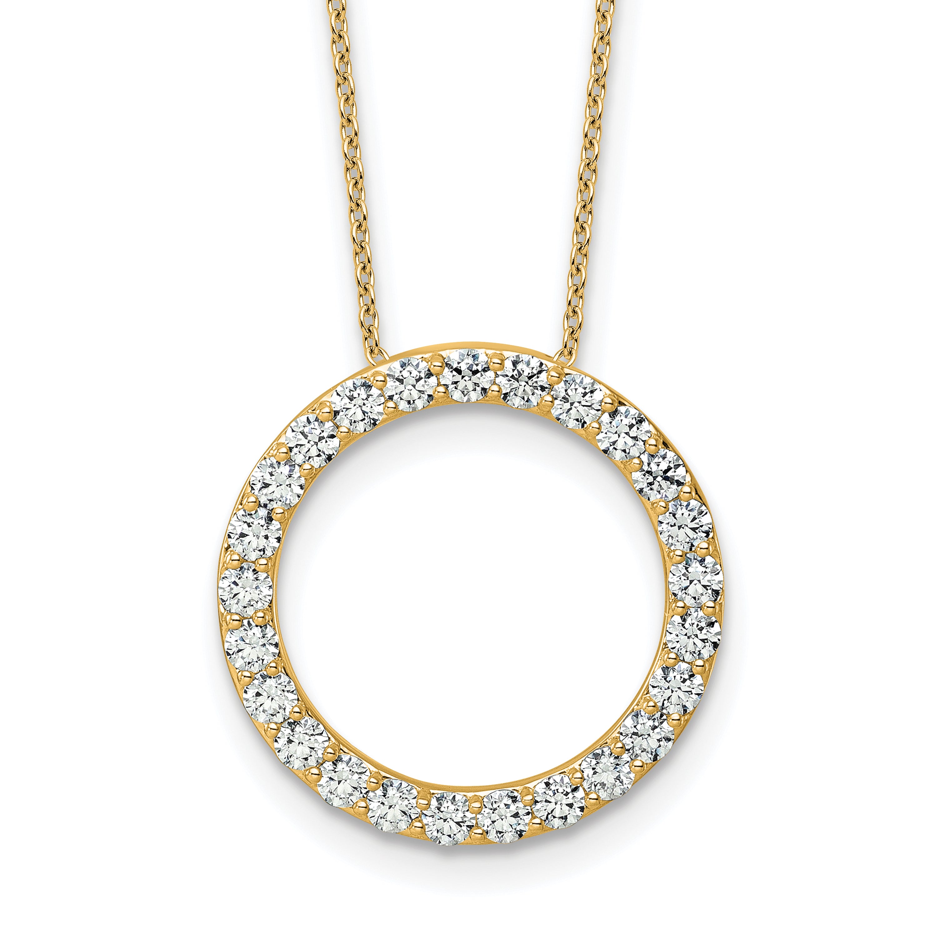 14k 1 1/2 carat Lab Grown Diamond VS/SI+ G+ Complete 18 inch Circle Slide Necklace