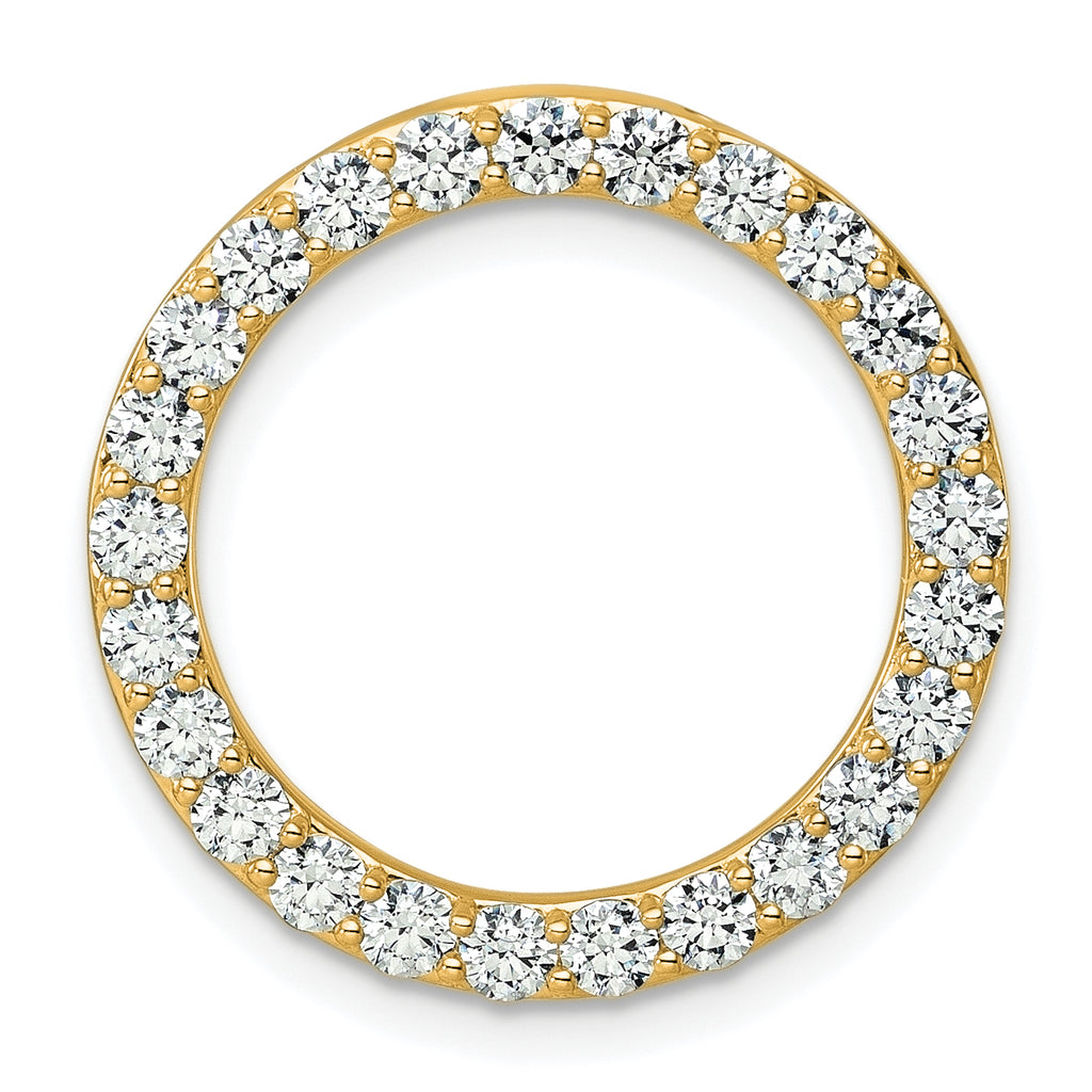 14k 1 1/2 carat Lab Grown Diamond VS/SI+ G+ Complete Circle Chain Slide Pendant