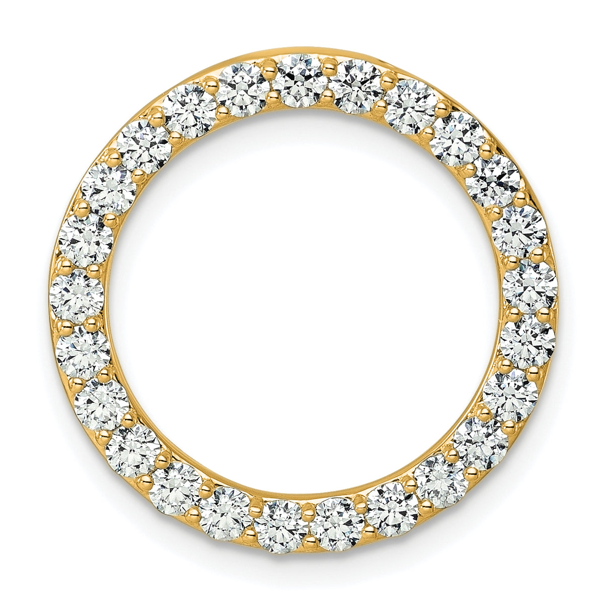 14k 1 1/2 carat Lab Grown Diamond VS+ F+ Complete Circle Chain Slide Pendant