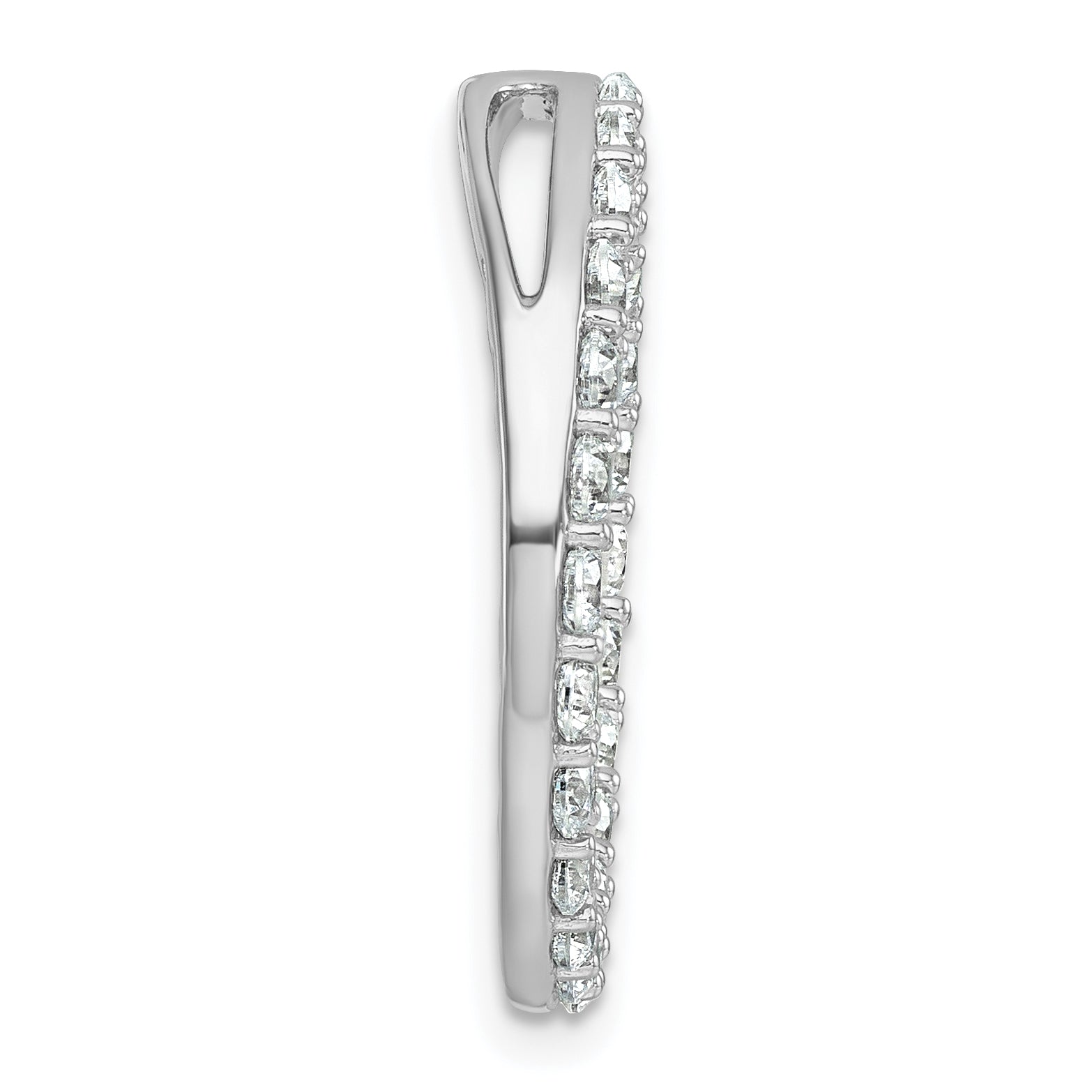14k White Gold 2 carat Lab Grown Diamond VS+ F+ Complete Circle Chain Slide Pendant Secondary image