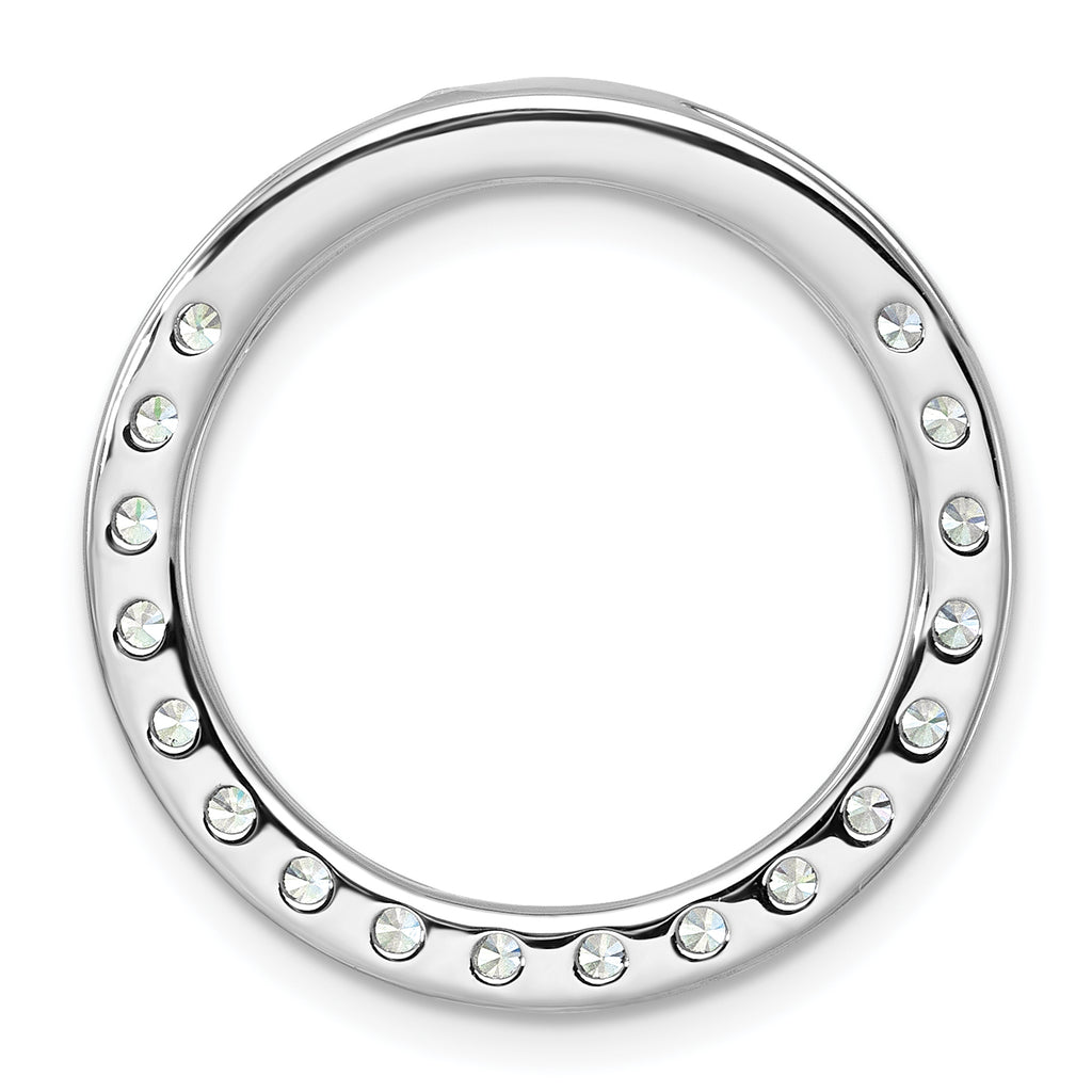 14k White Gold 2 carat Lab Grown Diamond VS/SI+ G+ Complete Circle Chain Slide Pendant