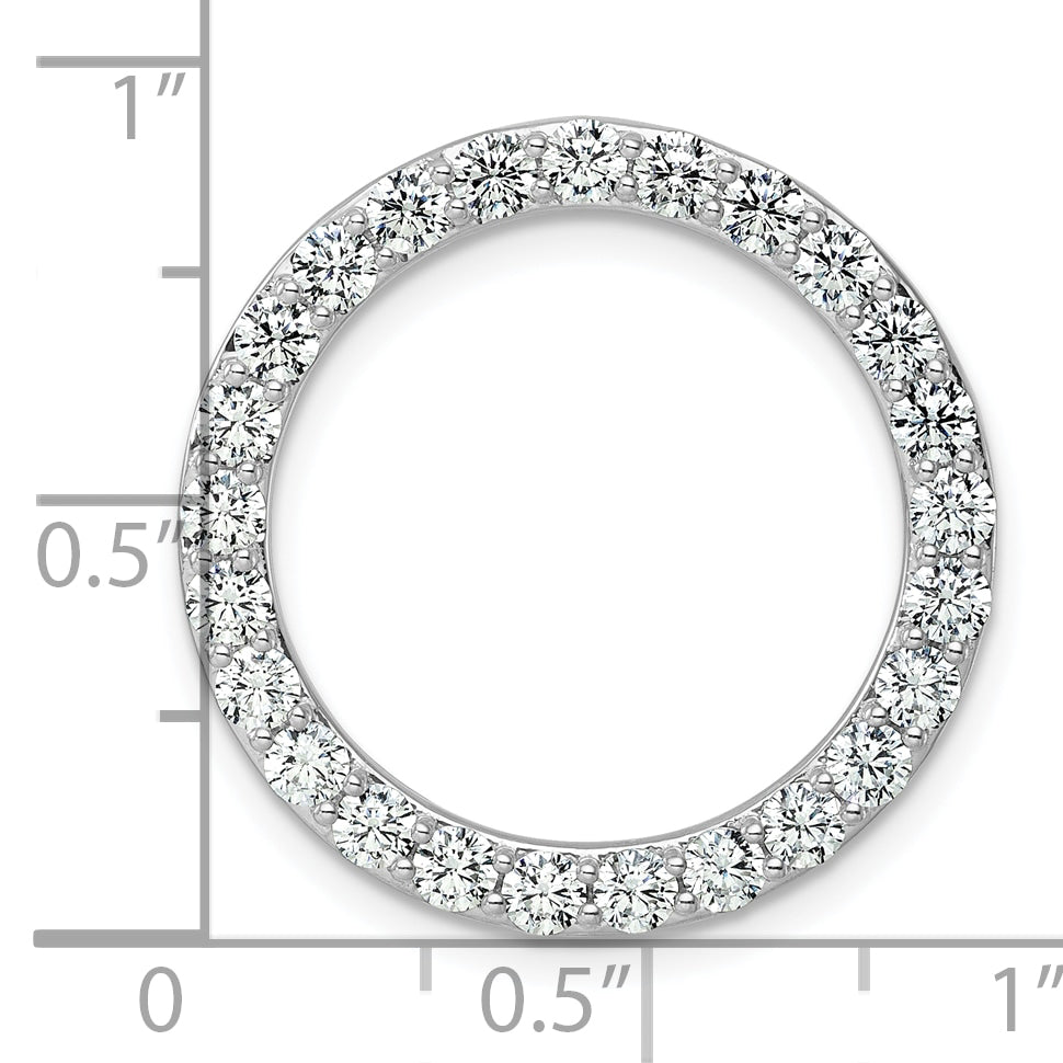 14k White Gold 2 carat Lab Grown Diamond VS+ F+ Complete Circle Chain Slide Pendant