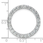 14k White Gold 2 carat Lab Grown Diamond VS+ F+ Complete Circle Chain Slide Pendant