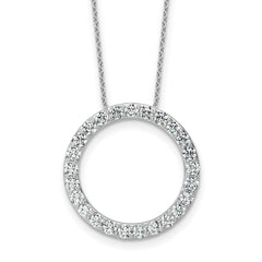 14k White Gold 2 carat Lab Grown Diamond VS/SI+ G+ Complete 18 inch Circle Slide Necklace