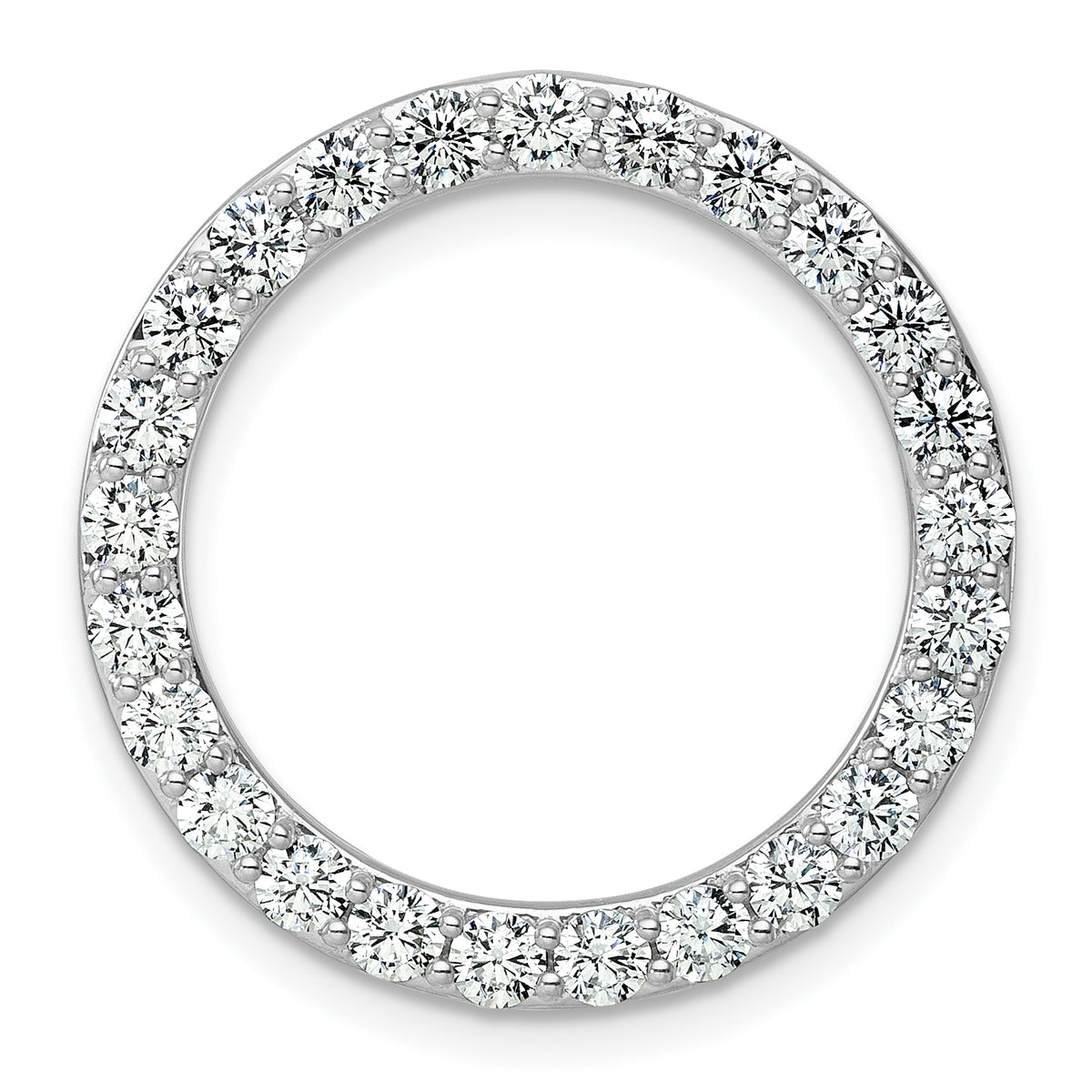 14k White Gold 2 carat Lab Grown Diamond VS/SI+ G+ Complete Circle Chain Slide Pendant