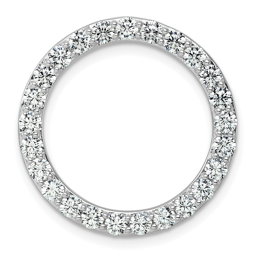 14k White Gold 2 carat Lab Grown Diamond VS+ F+ Complete Circle Chain Slide Pendant