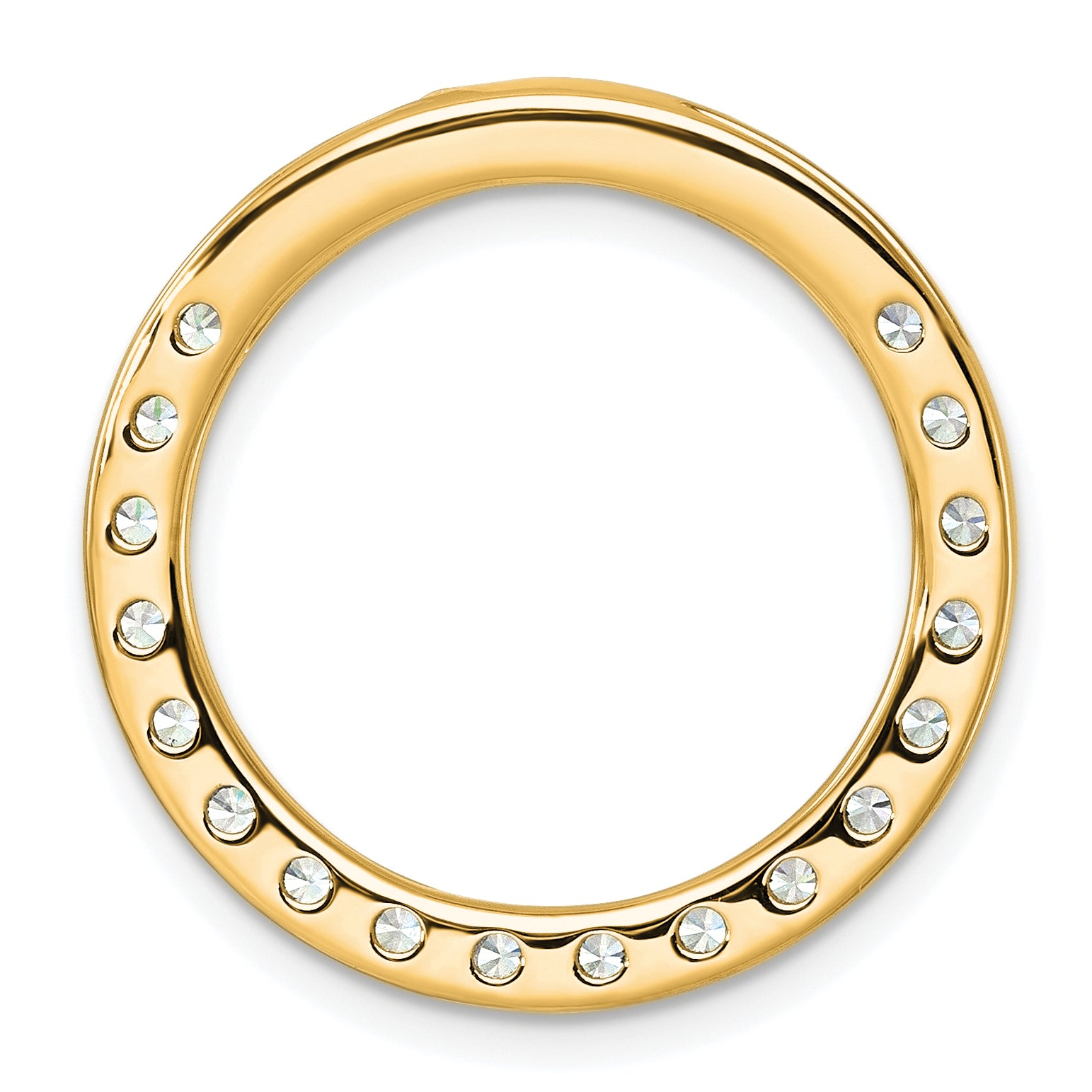 14k 2 carat Lab Grown Diamond VS+ F+ Complete Circle Chain Slide Pendant