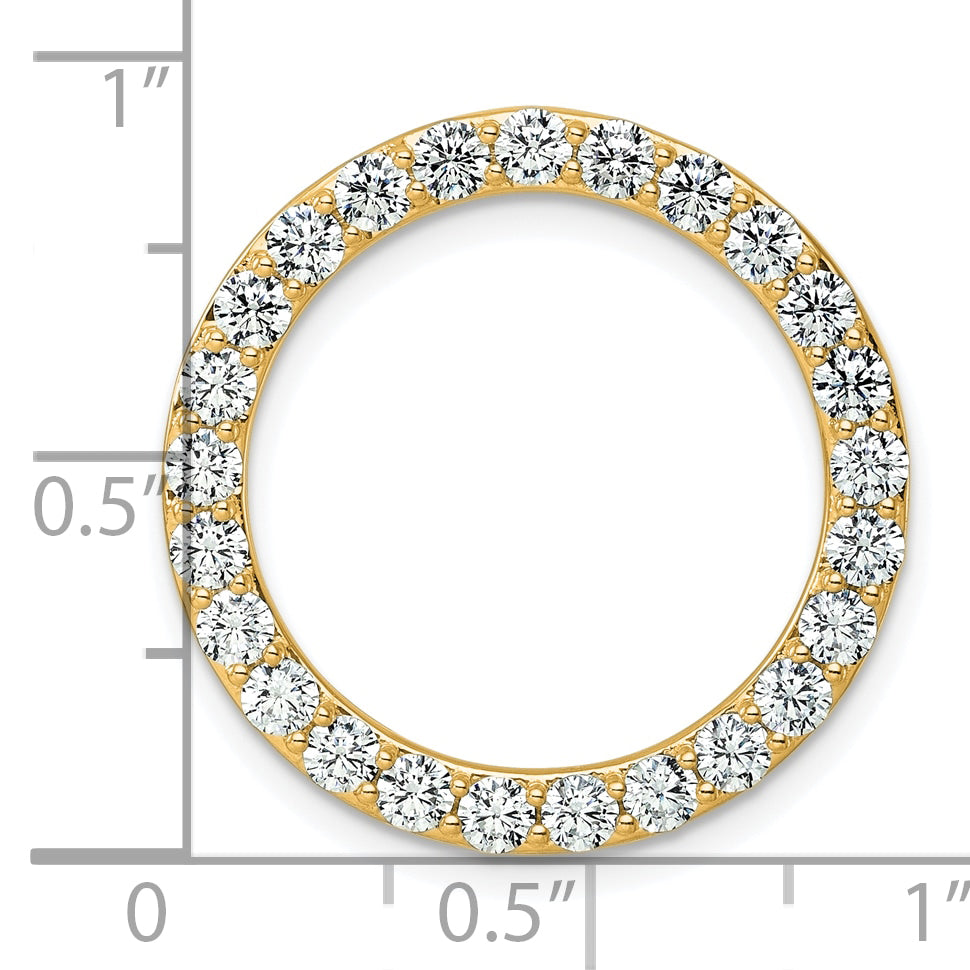 14k 2 carat Lab Grown Diamond VS+ F+ Complete Circle Chain Slide Pendant