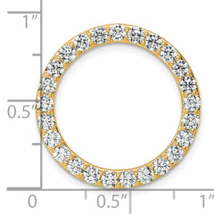 14k 2 carat Lab Grown Diamond VS+ F+ Complete Circle Chain Slide Pendant