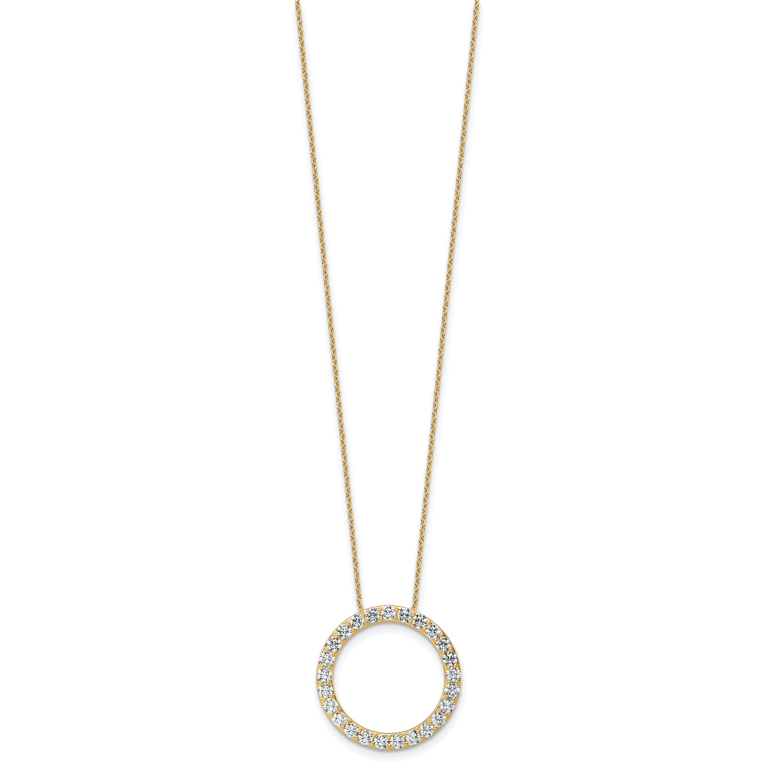 14k 2 carat Lab Grown Diamond VS+ F+ Complete 18 inch Circle Slide Necklace