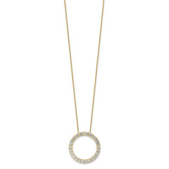 14k 2 carat Lab Grown Diamond VS+ F+ Complete 18 inch Circle Slide Necklace