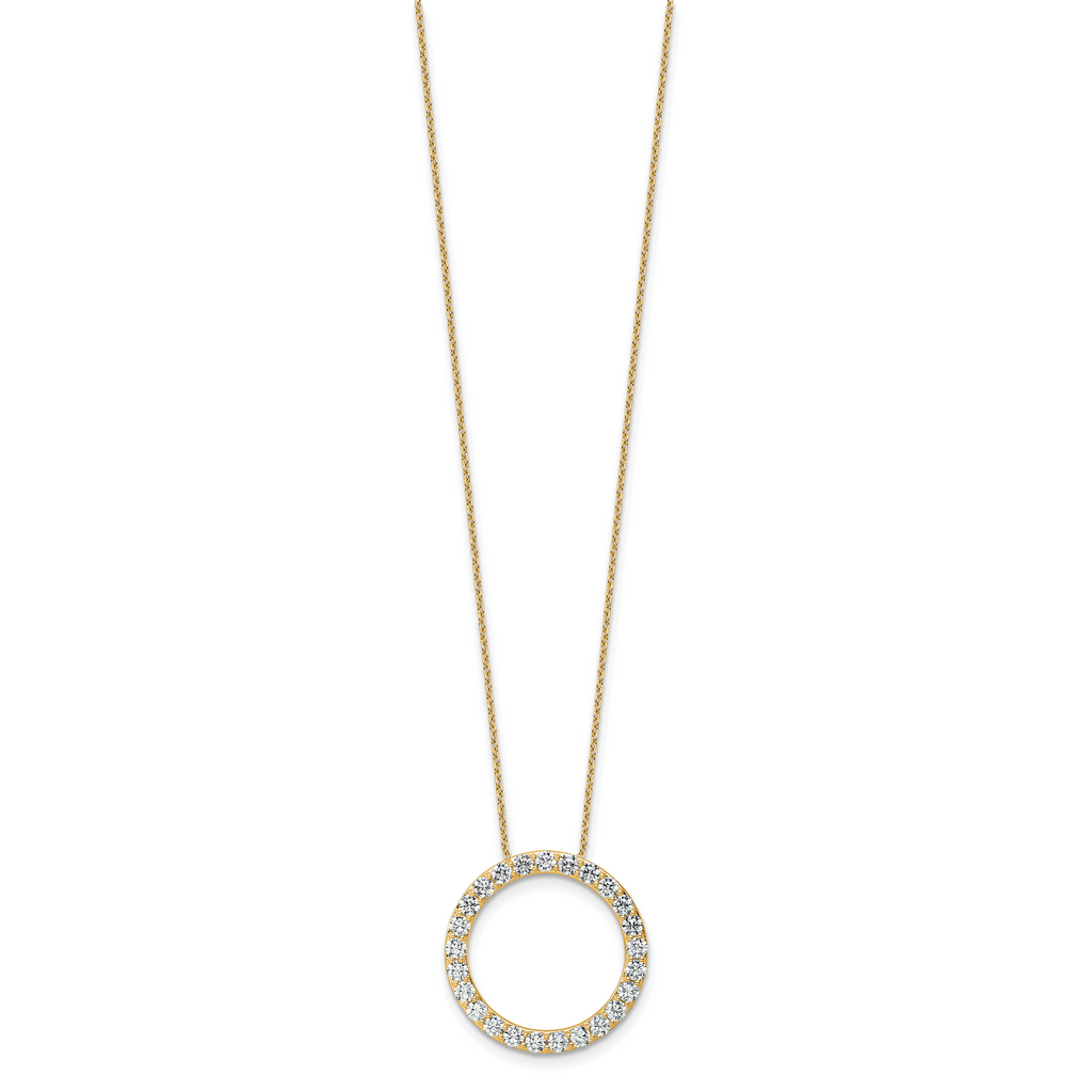 14k 2 carat Lab Grown Diamond VS/SI+ G+ Complete 18 inch Circle Slide Necklace