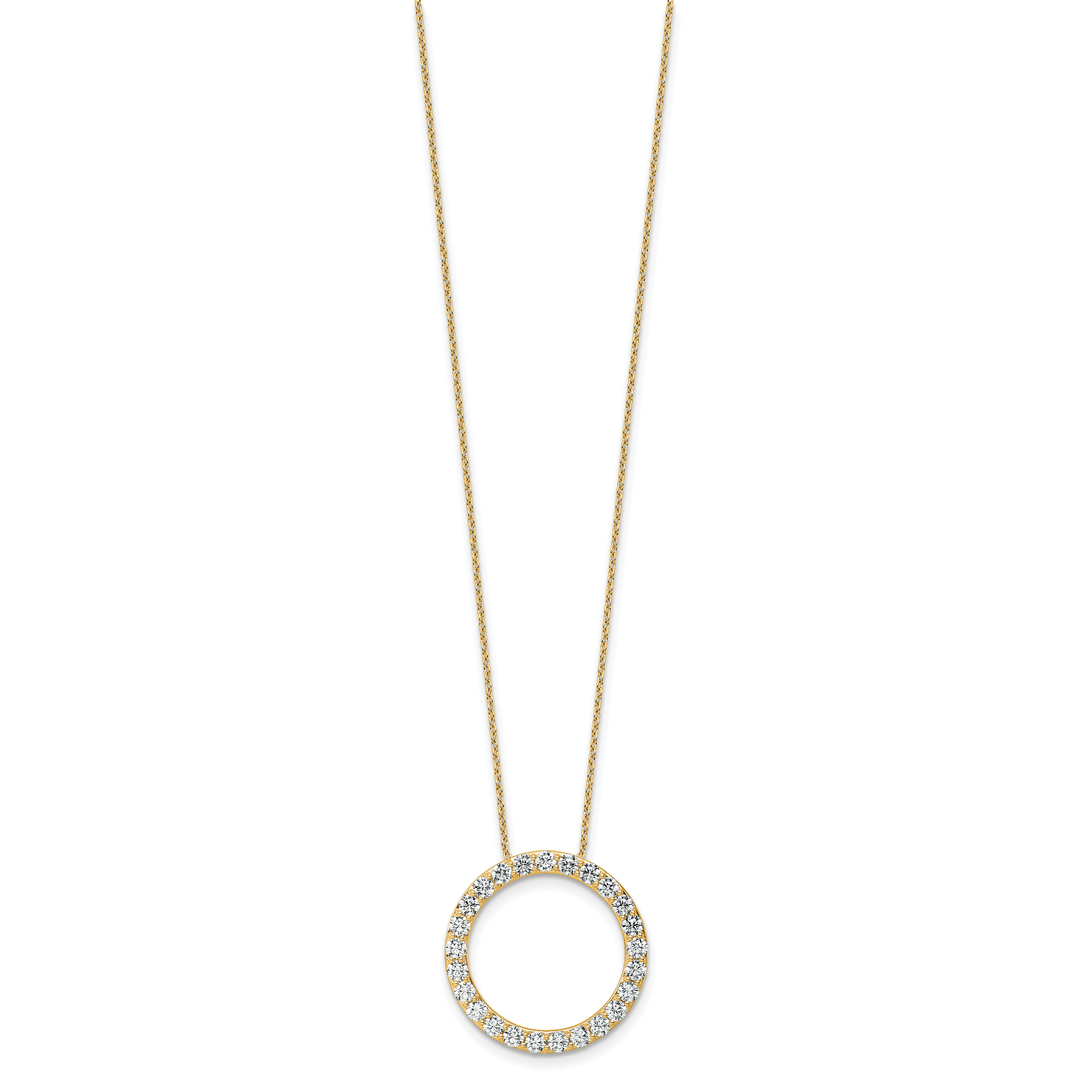 14k 2 carat Lab Grown Diamond VS/SI+ G+ Complete 18 inch Circle Slide Necklace