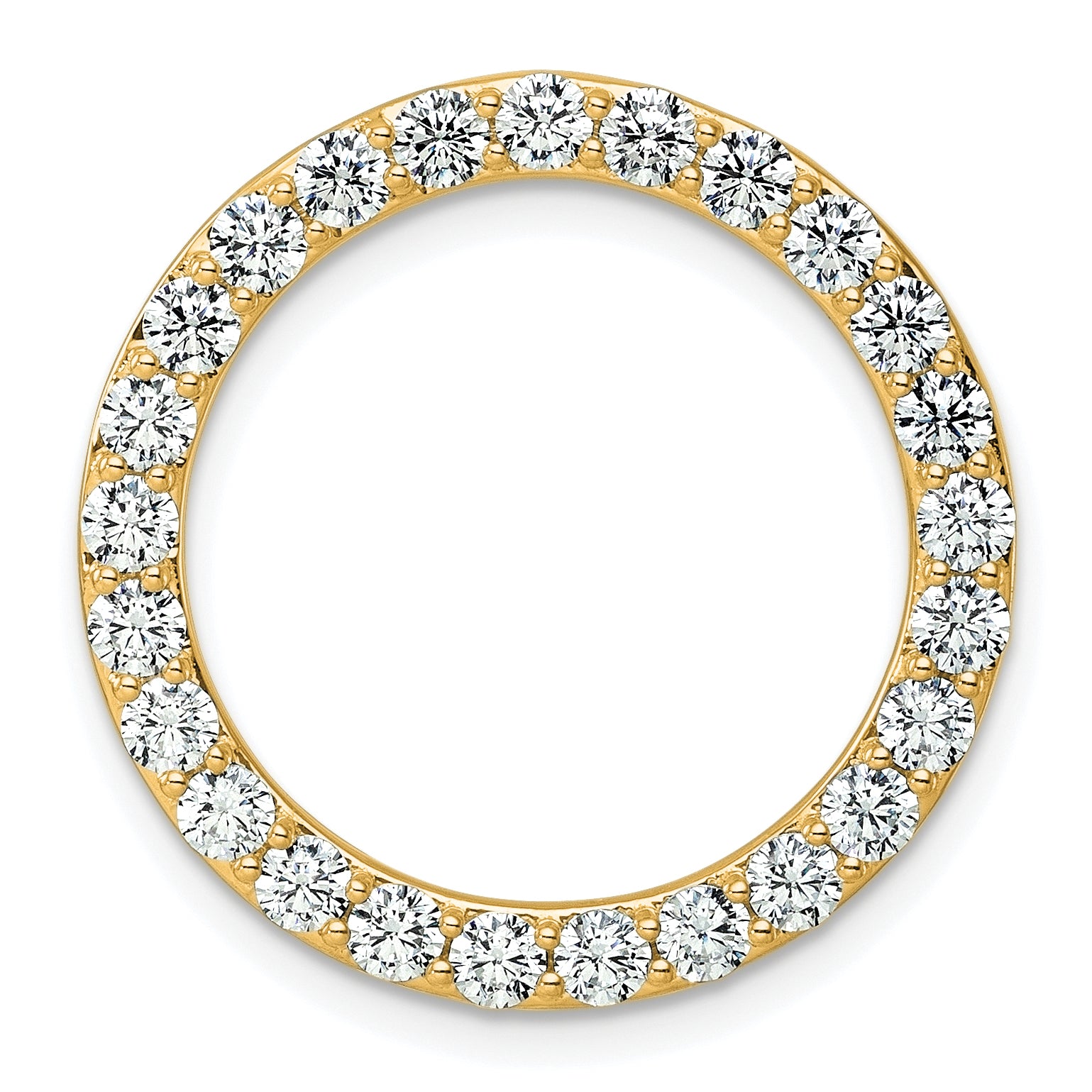 14k 2 carat Lab Grown Diamond VS+ F+ Complete Circle Chain Slide Pendant