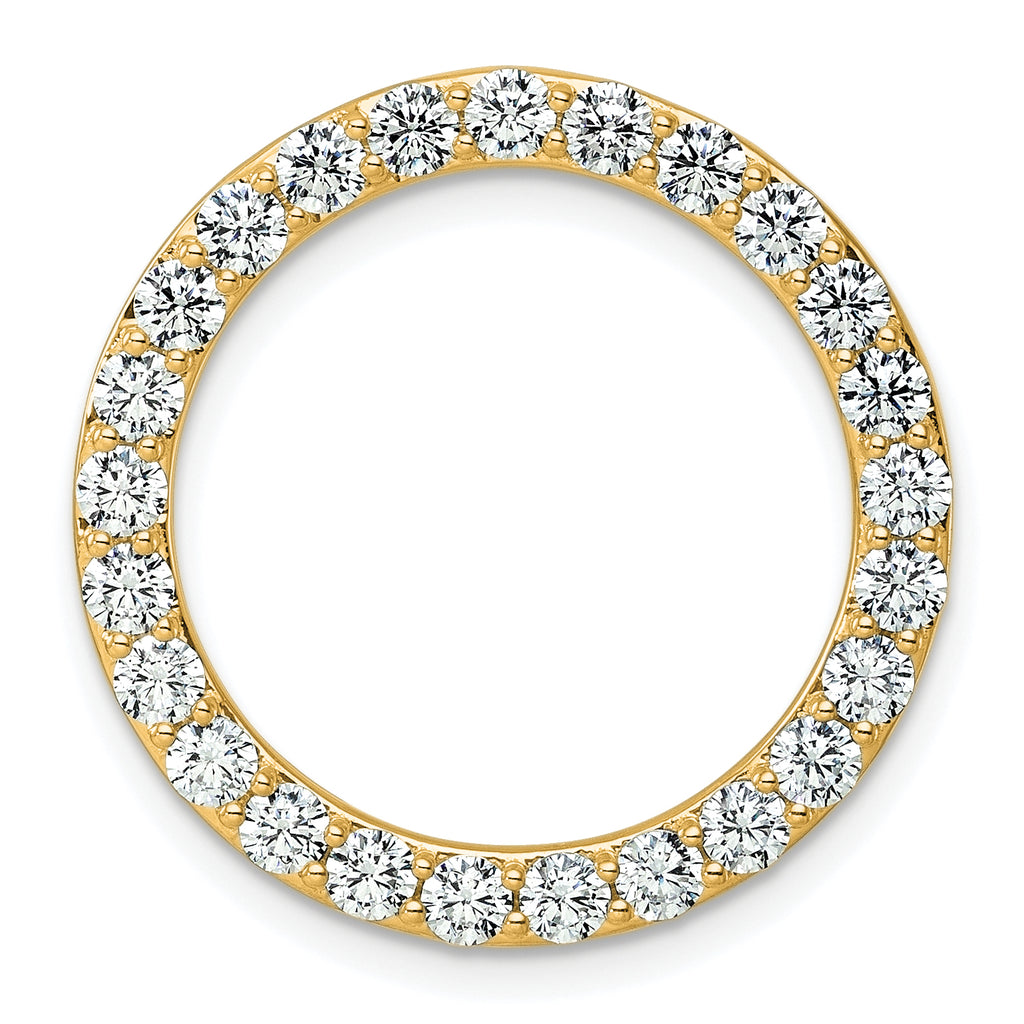 14k 2 carat Lab Grown Diamond VS+ F+ Complete Circle Chain Slide Pendant