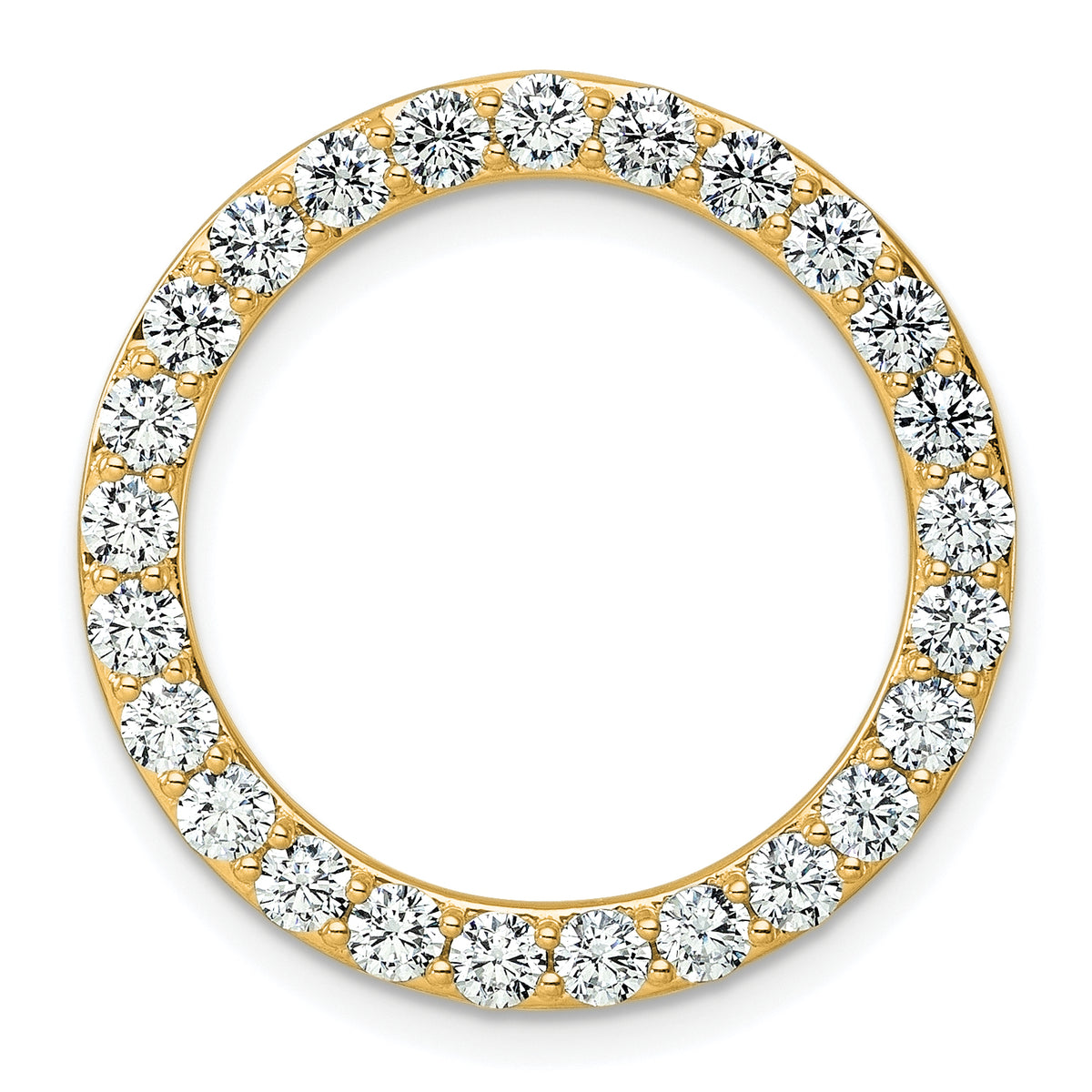 14k 2 carat Lab Grown Diamond VS+ F+ Complete Circle Chain Slide Pendant
