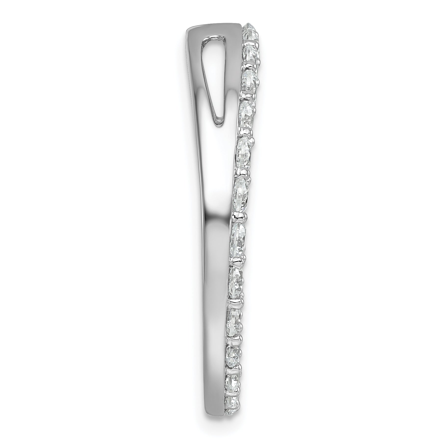 14k White Gold 3 carat Lab Grown Diamond VS+ F+ Complete Circle Chain Slide Pendant