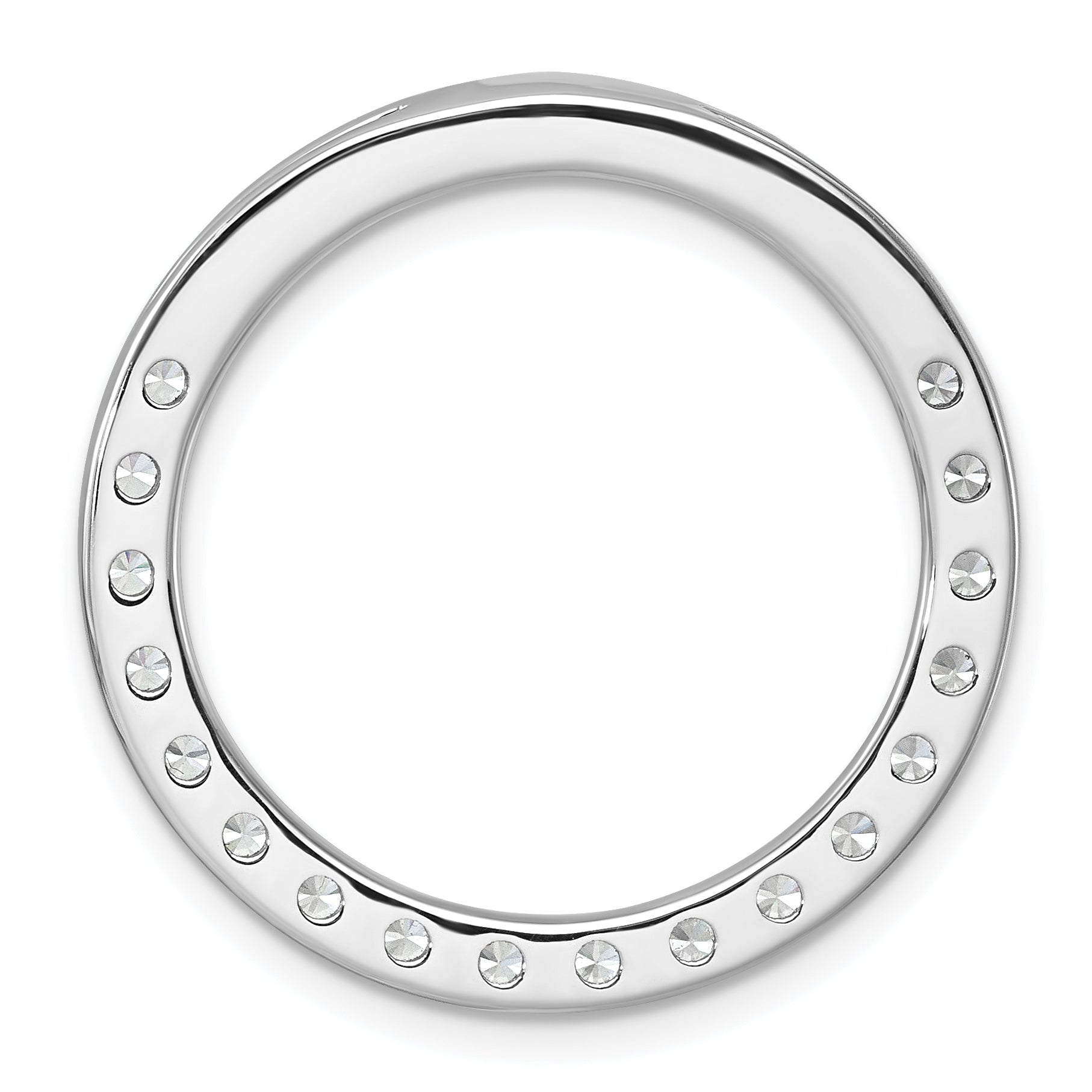 14k White Gold 3 carat Lab Grown Diamond VS+ F+ Complete Circle Chain Slide Pendant