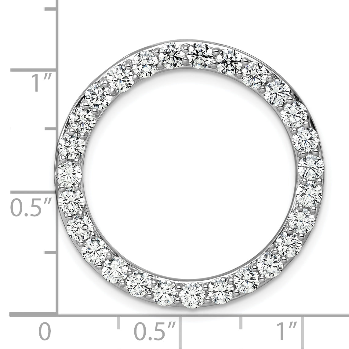 14k White Gold 3 carat Lab Grown Diamond VS/SI+ G+ Complete Circle Chain Slide Pendant