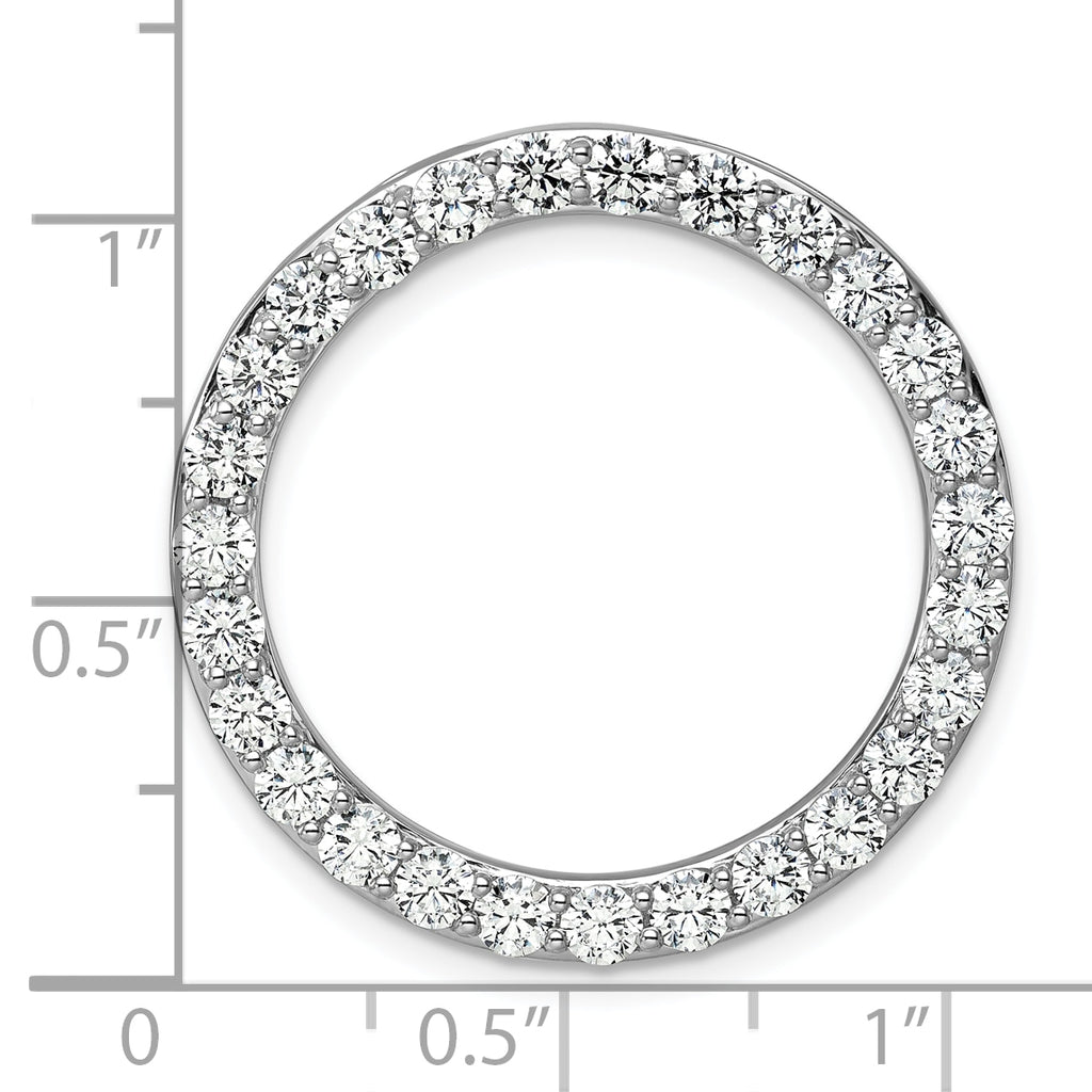 14k White Gold 3 carat Lab Grown Diamond VS+ F+ Complete Circle Chain Slide Pendant