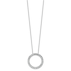 14k White Gold 3 carat Lab Grown Diamond VS+ F+ Complete 18 inch Circle Slide Necklace