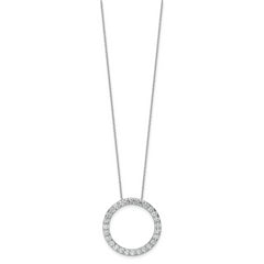 14k White Gold 3 carat Lab Grown Diamond VS+ F+ Complete 18 inch Circle Slide Necklace