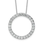 14k White Gold 3 carat Lab Grown Diamond VS/SI+ G+ Complete 18 inch Circle Slide Necklace