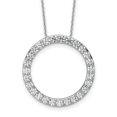 14k White Gold 3 carat Lab Grown Diamond VS+ F+ Complete 18 inch Circle Slide Necklace