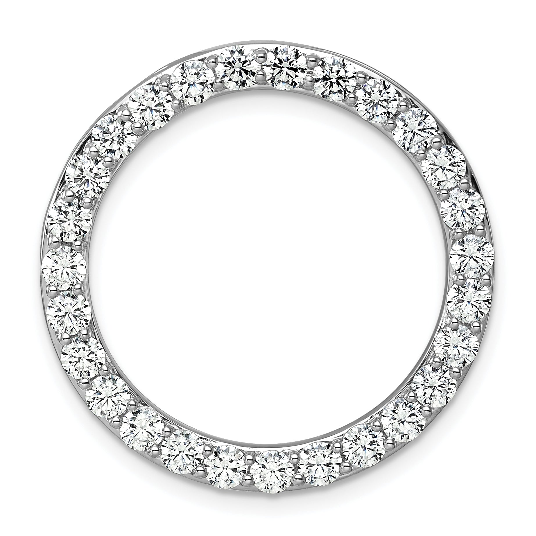 14k White Gold 3 carat Lab Grown Diamond VS/SI+ G+ Complete Circle Chain Slide Pendant Main image