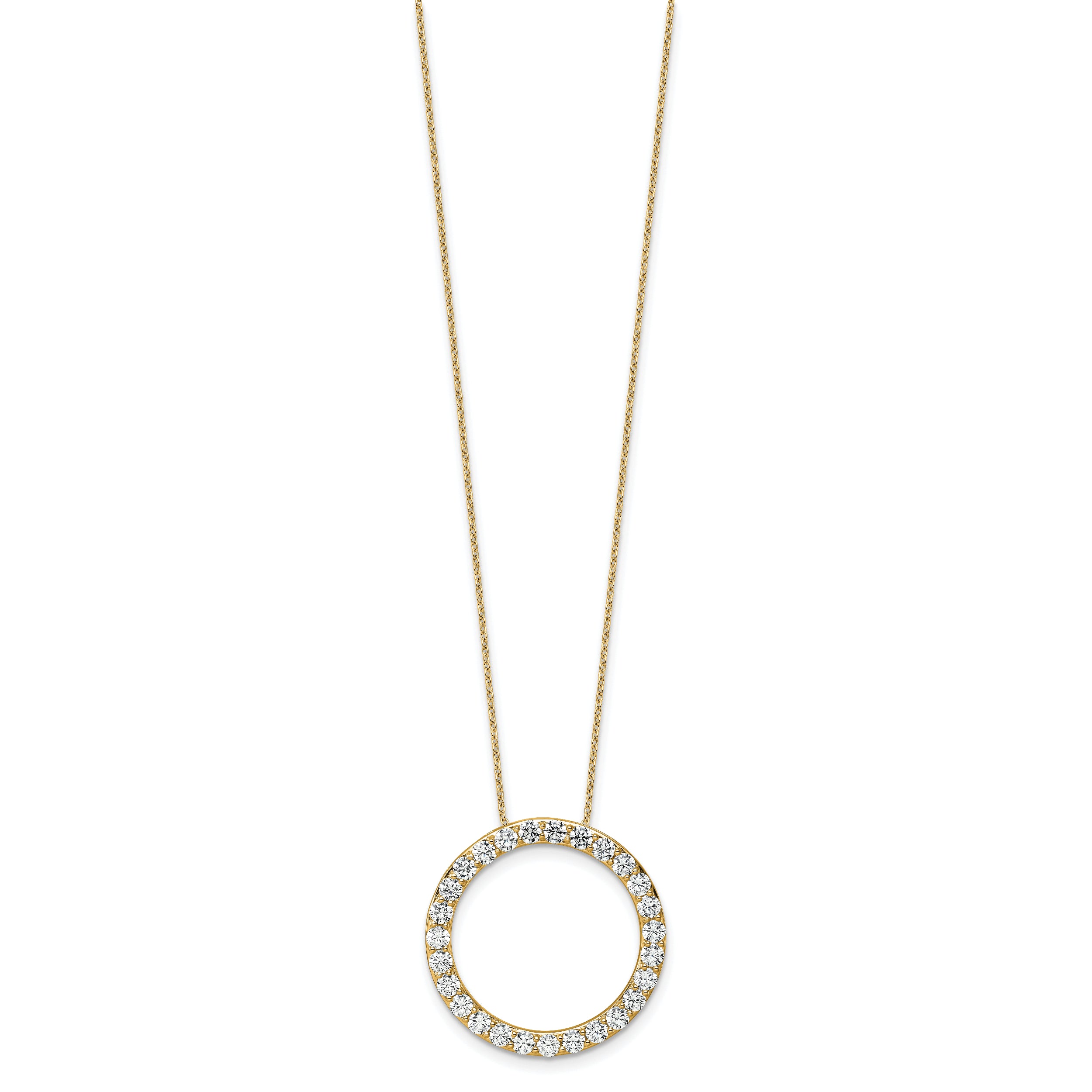 14k 3 carat Lab Grown Diamond VS+ F+ Complete 18 inch Circle Slide Necklace