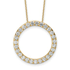 14k 3 carat Lab Grown Diamond VS+ F+ Complete 18 inch Circle Slide Necklace
