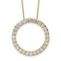 14k 3 carat Lab Grown Diamond VS+ F+ Complete 18 inch Circle Slide Necklace