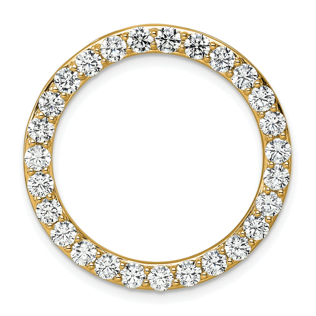 14k 3 carat Lab Grown Diamond VS+ F+ Complete Circle Chain Slide Pendant