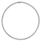 14k White Gold 39 3/4 carat Lab Grown Diamond VS/SI+ G+ Complete Round 22 inch Straight Tennis Necklace