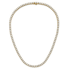 14k 23 3/8 carat Lab Grown Diamond VS+ F+ Complete Round 18 inch Straight Tennis Necklace