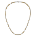 14k 27 1/4 carat Lab Grown Diamond VS+ F+ Complete Round 18 inch Straight Tennis Necklace