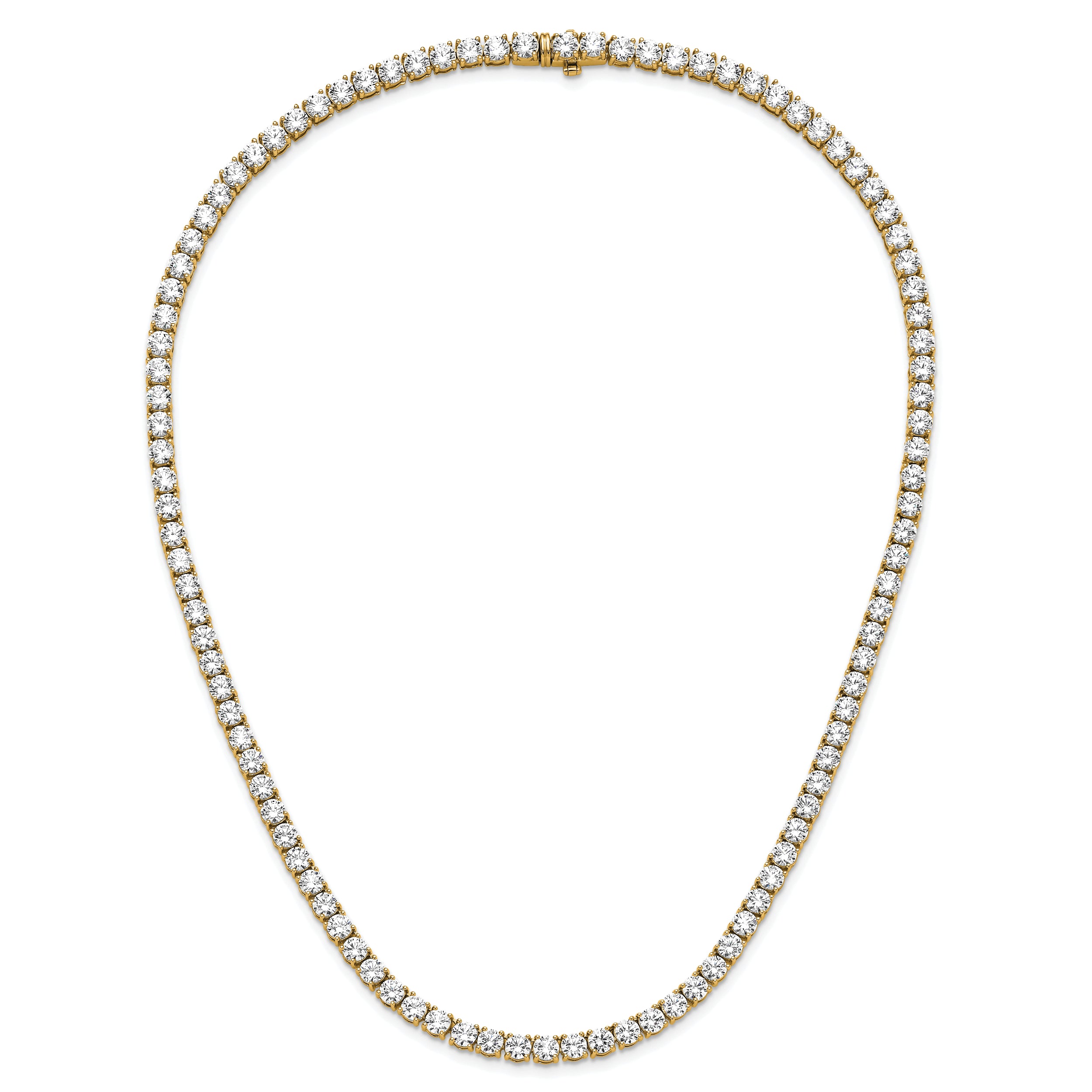 14k 23 3/8 carat Lab Grown Diamond VS/SI+ G+ Complete Round 18 inch Straight Tennis Necklace