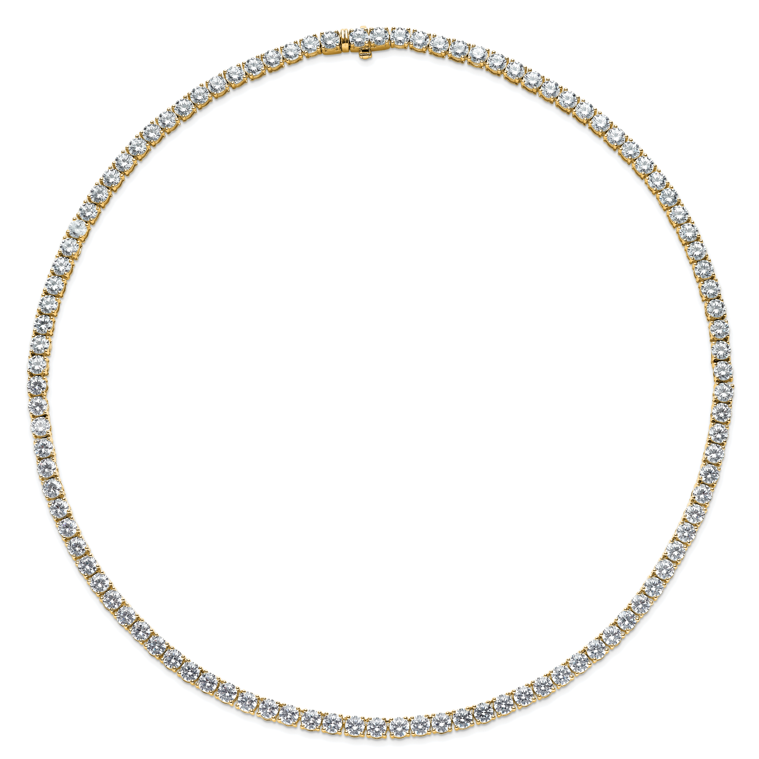 14k 33 3/4 carat Lab Grown Diamond VS/SI+ G+ Complete Round 22 inch Straight Tennis Necklace