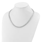 14k White Gold 68 1/4 carat Lab Grown Diamond VS+ F+ Complete Round 22 inch Straight Tennis Necklace