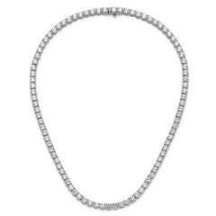 14k White Gold 67 carat Lab Grown Diamond VS/SI+ G+ Complete Round 18 inch Straight Tennis Necklace