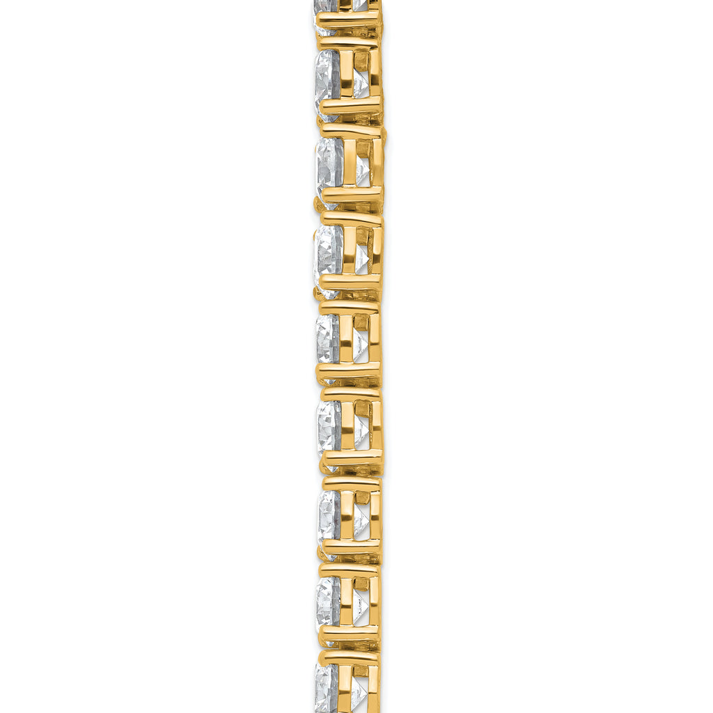 14k 53 7/8 carat Lab Grown Diamond VS+ F+ Complete Round 22 inch Straight Tennis Necklace