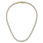 14k 68 1/4 carat Lab Grown Diamond VS+ F+ Complete Round 22 inch Straight Tennis Necklace