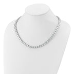 14k White Gold 83 carat Lab Grown Diamond VS/SI+ G+ Complete Round 22 inch Straight Tennis Necklace