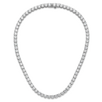 14k White Gold 83 carat Lab Grown Diamond VS/SI+ G+ Complete Round 22 inch Straight Tennis Necklace